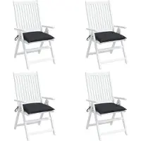 vidaXL Coussins de chaise lot de 4 noir 40x40x7 cm tissu oxford