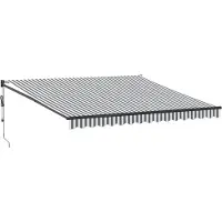 vidaXL Auvent rétractable Anthracite et blanc 4x3 m Tissu et aluminium