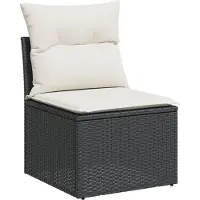 vidaXL ensemble de salon de jardin 4 pièces avec coussins Noir Poly Rattan