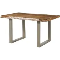 MASSIVMOEBEL24.DE MASSIVMOEBEL24 | Table à manger 140x90 en bois de manguier laqué naturel pieds en U gris FREEFORM 5