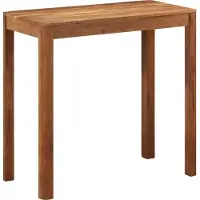 The Living Store Table de bar en bois massif d'acacia finition miel 110x55x106 cm