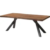MASSIVMOEBEL24.DE MASSIVMOEBEL24 | Table à Manger en bois de Sheesham 200x100x76 gris teinté / pieds en A anthracite matte FREEFORM 5