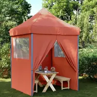 Prolenta Maison Exclusive - Tente de réception pliable Pop-Up avec 4 panneaux latéraux, couleur terracotta