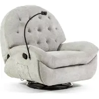 Idea New Garden Srl Fauteuil relax pivotant avec fonction chaise longue, mécanisme de bascule et poche latérale - 3 positions, assise ergonomique et design moelleux pour un confort maximal - PINA - Gris