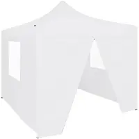 Syfax Tente de réception pliable avec 4 parois 2x2 m Acier Blanc