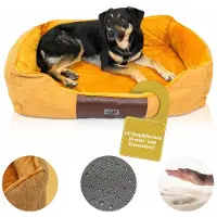 Trends4cents DEAR DARLING DD-04BRS Lit de luxe pour chien Lit pour chat marron taille S 50x40cm avec matelas en mousse à mémoire de forme