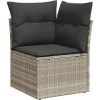 vidaXL Ensemble de 10 canapés de jardin avec coussins gris clair Poly rotin