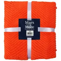Mars & More Couverture , motif carreaux, couleur orange, 140x200 cm