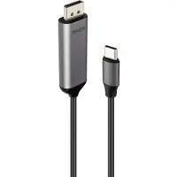 Lindy - Câble adaptateur - USB-C (M) pour DisplayPort (M) - DisplayPort 1.4 - 2 m - support 8K60Hz (7 680 x 4 320) (DSC), support pour 4K144Hz - gris