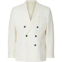 Selected Laine Mélangée, Coupe Droite Blazer Homme Blanc 54