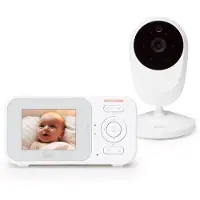 Elec Alecto Baby EVM24 : Babyphone vidéo avec caméra, écran de 2,4 pouces, fonction interphone et couleur blanche