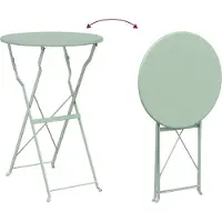 vidaXL Table bistrot, vert clair, diamètre 50 x 71 cm, acier avec revêtement en poudre