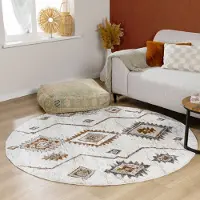 FRAAI Tapis berbère rond | Blend Aztec Terracotta | Ø 200cm | Terracotta | Rond | Tapis