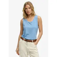 Superdry Femme Débardeur Scoop Neck Coupe Décontractée Blue Taille: 40