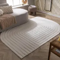 FRAAI Tapis de forme irrégulière | Lines Crème | 80x150cm | Crème | Forme libre | Tapis