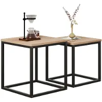 Rexo Table Basses / Banquette – Ensemble De Tables 2 En 1 – Loft Industrial – Marron Clair