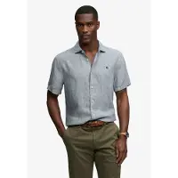 Superdry Chemise 'Riviera' bleu foncé / blanc