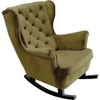 Domo DomoHome Fauteuil de relaxation Fauteuil avec accoudoirs Fauteuil TV Lounge Fauteuil rembourré Fauteuil Couch Fauteuil de salon Fauteuil à oreilles | 102x81x95cm | Green_29845