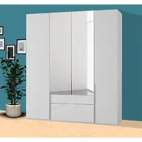 Wimex Armoire pour chambre à coucher « New York » blanche, 180 cm, avec miroir