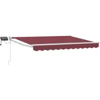 vidaXL Store Rétractable Manuel Avec Leds Rouge Bordeaux 3,5 X 2 M