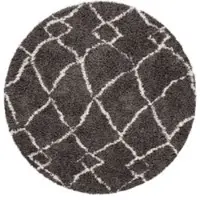 Tapis.fr Tapis à poils longs Oregon gris 120 cm rond