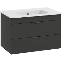 HOMCOM Meuble sous-lavabo Meuble suspendu avec lavabo en céramique