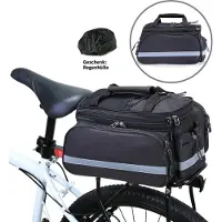 Youjia Sacoche arrière de vélo Sacoche étanche de vélo Sacoche arrière de vélo Sacoche de porte-bagages Avec housse de pluie, Noir