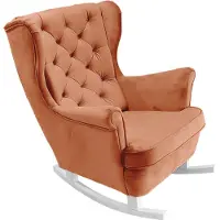 Domo DomoHome Fauteuil de relaxation Fauteuil avec accoudoirs Fauteuil TV Lounge Fauteuil rembourré Fauteuil Couch Fauteuil de salon Fauteuil à oreilles | 102x81x95cm | Orange_29823