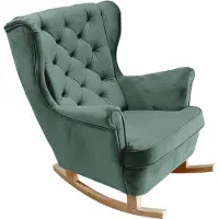 Domo DomoHome Fauteuil de relaxation Fauteuil avec accoudoirs Fauteuil TV Lounge Fauteuil rembourré Fauteuil Couch Fauteuil de salon Fauteuil à oreilles | 102x81x95cm | Green_29853