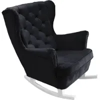 Domo DomoHome Fauteuil de relaxation Fauteuil avec accoudoirs Fauteuil TV Lounge Fauteuil rembourré Fauteuil Couch Fauteuil de salon Fauteuil à oreilles | 102x81x95cm | Black_29862