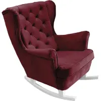 Domo DomoHome Fauteuil de relaxation Fauteuil avec accoudoirs Fauteuil TV Lounge Fauteuil rembourré Fauteuil Couch Fauteuil de salon Fauteuil à oreilles | 102x81x95cm | Bourgogne_29835