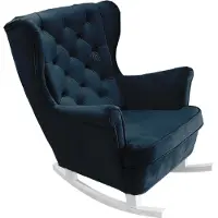 Domo DomoHome Fauteuil de relaxation Fauteuil avec accoudoirs Fauteuil TV Lounge Fauteuil rembourré Fauteuil Couch Fauteuil de salon Fauteuil à oreilles | 102x81x95cm | Navy blue_29865