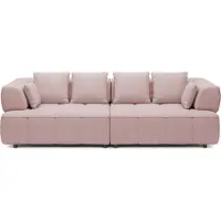 Domo DomoHome AULA BigSofa avec profondeur d'assise réglable, sans fonction couchage, dossiers réglables – Design moderne, grand confort, dimensions : 284 x 111 x 84/75 cm, couleur : rose poudré