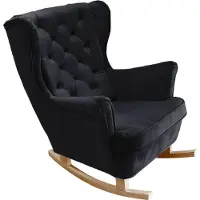 Domo DomoHome Fauteuil de relaxation Fauteuil avec accoudoirs Fauteuil TV Lounge Fauteuil rembourré Fauteuil Couch Fauteuil de salon Fauteuil à oreilles | 102x81x95cm | Black_29862