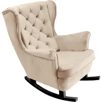 Domo DomoHome Fauteuil de relaxation Fauteuil avec accoudoirs Fauteuil TV Lounge Fauteuil rembourré Fauteuil Couch Fauteuil de salon Fauteuil à oreilles | 102x81x95cm | Beige_29802