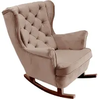 Domo DomoHome Fauteuil de relaxation Fauteuil avec accoudoirs Fauteuil TV Lounge Fauteuil rembourré Fauteuil Couch Fauteuil de salon Fauteuil à oreilles | 102x81x95cm | Cappucino_29839