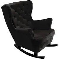 Domo DomoHome Fauteuil de relaxation Fauteuil avec accoudoirs Fauteuil TV Lounge Fauteuil rembourré Fauteuil Couch Fauteuil de salon Fauteuil à oreilles | 102x81x95cm | Black_29884