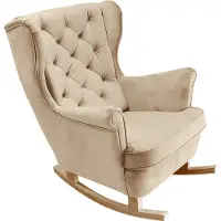 Domo DomoHome Fauteuil de relaxation Fauteuil avec accoudoirs Fauteuil TV Lounge Fauteuil rembourré Fauteuil Couch Fauteuil de salon Fauteuil à oreilles | 102x81x95cm | Beige_29801