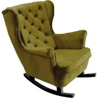 Domo DomoHome Fauteuil de relaxation Fauteuil avec accoudoirs Fauteuil TV Lounge Fauteuil rembourré Fauteuil Couch Fauteuil de salon Fauteuil à oreilles | 102x81x95cm | Green_29846