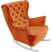 Domo DomoHome Fauteuil de relaxation Fauteuil avec accoudoirs Fauteuil TV Lounge Fauteuil rembourré Fauteuil Couch Fauteuil de salon Fauteuil à oreilles | 102x81x95cm | Orange_29825