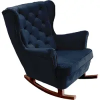 Domo DomoHome Fauteuil de relaxation Fauteuil avec accoudoirs Fauteuil TV Lounge Fauteuil rembourré Fauteuil Couch Fauteuil de salon Fauteuil à oreilles | 102x81x95cm | Navy blue_29864