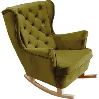 Domo DomoHome Fauteuil de relaxation Fauteuil avec accoudoirs Fauteuil TV Lounge Fauteuil rembourré Fauteuil Couch Fauteuil de salon Fauteuil à oreilles | 102x81x95cm | Green_29846