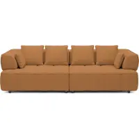Domo DomoHome AULA BigSofa avec profondeur d'assise réglable, sans fonction couchage, dossiers réglables – Design moderne, grand confort, dimensions : 284 x 111 x 84/75 cm, couleur : orange