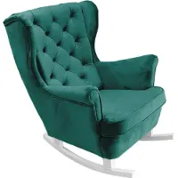 Domo DomoHome Fauteuil de relaxation Fauteuil avec accoudoirs Fauteuil TV Lounge Fauteuil rembourré Fauteuil Couch Fauteuil de salon Fauteuil à oreilles | 102x81x95cm | Green_29850
