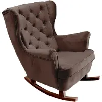Domo DomoHome Fauteuil de relaxation Fauteuil avec accoudoirs Fauteuil TV Lounge Fauteuil rembourré Fauteuil Couch Fauteuil de salon Fauteuil à oreilles | 102x81x95cm | Brown_29815