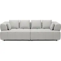 Domo DomoHome AULA BigSofa avec profondeur d'assise réglable, sans fonction couchage, dossiers réglables – Design moderne, grand confort, dimensions : 284 x 111 x 84/75 cm, couleur : gris clair