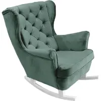 Domo DomoHome Fauteuil de relaxation Fauteuil avec accoudoirs Fauteuil TV Lounge Fauteuil rembourré Fauteuil Couch Fauteuil de salon Fauteuil à oreilles | 102x81x95cm | Green_29853