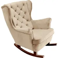 Domo DomoHome Fauteuil de relaxation Fauteuil avec accoudoirs Fauteuil TV Lounge Fauteuil rembourré Fauteuil Couch Fauteuil de salon Fauteuil à oreilles | 102x81x95cm | Beige_29801
