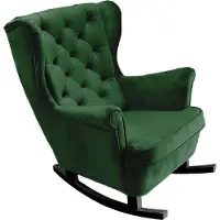 Domo DomoHome Fauteuil de relaxation Fauteuil avec accoudoirs Fauteuil TV Lounge Fauteuil rembourré Fauteuil Couch Fauteuil de salon Fauteuil à oreilles | 102x81x95cm | Green_29848