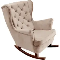 Domo DomoHome Fauteuil de relaxation Fauteuil avec accoudoirs Fauteuil TV Lounge Fauteuil rembourré Fauteuil Couch Fauteuil de salon Fauteuil à oreilles | 102x81x95cm | Cappucino_29811